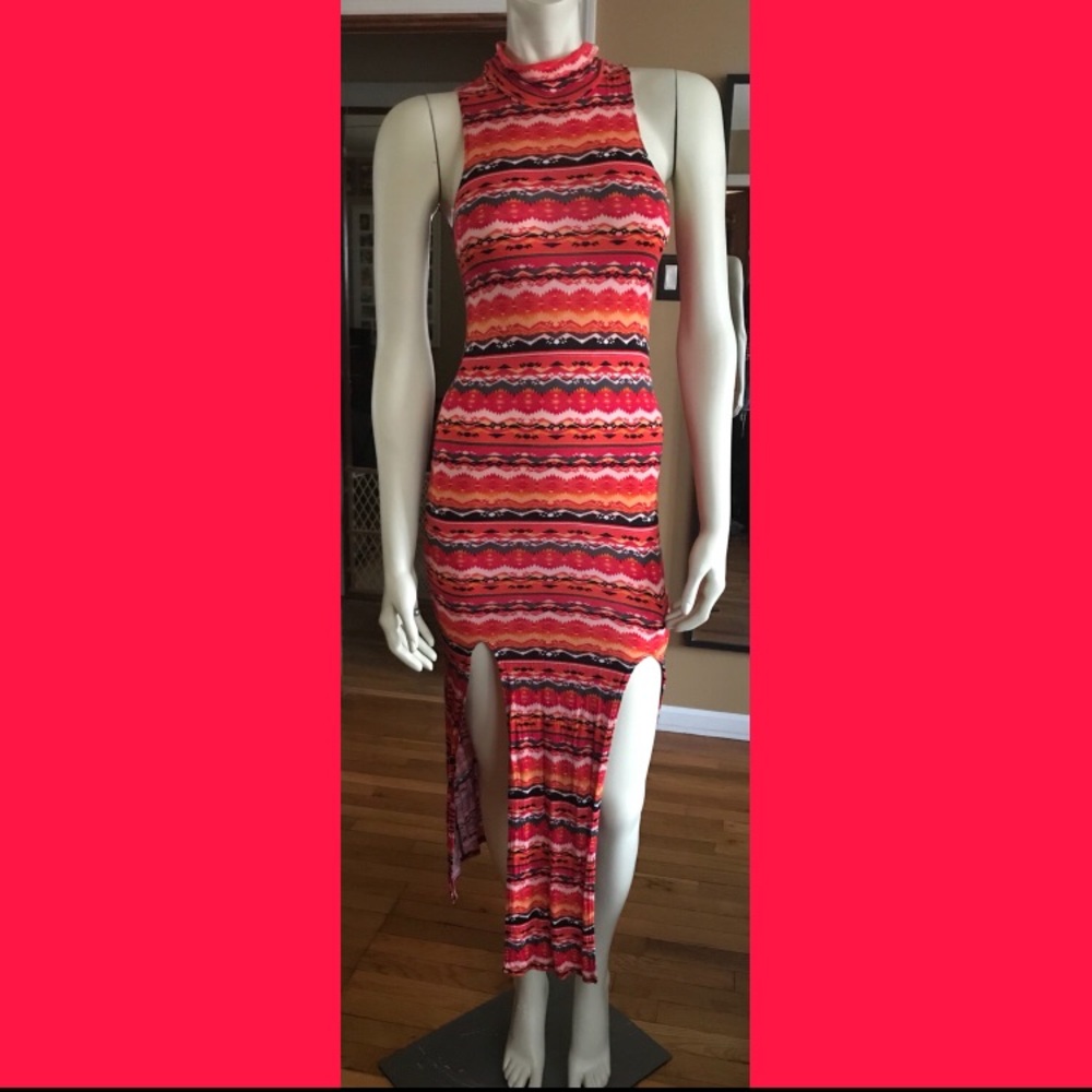Sexy slit maxi dress size small